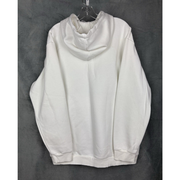 Adidas Essentials Camo Print French Terry Hoodie Sweatshirt Mens Large White - Picture 2 of 14